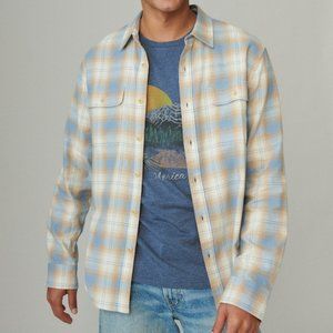 Size Small Lucky Brand Men's Plaid Long Sleeve Utility Shirt